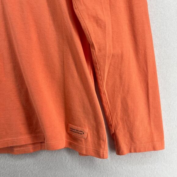 LIFE IS GOOD Shirt Womens L Get Lost Get Found Book Crusher Tee Cotton Orange - Picture 9 of 12